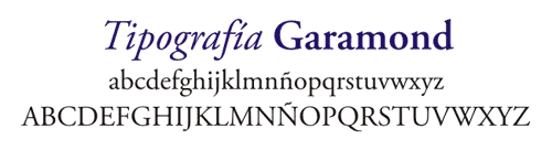 Tipografía garamond
