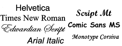Ejemplos de tipografías distintas