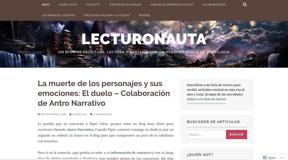 Blog Lecturonauta, uno de los mejores blogs para escritores